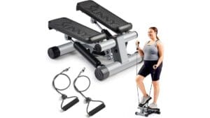 Mini stepper con bandas de resistencia para entrenamiento en casa